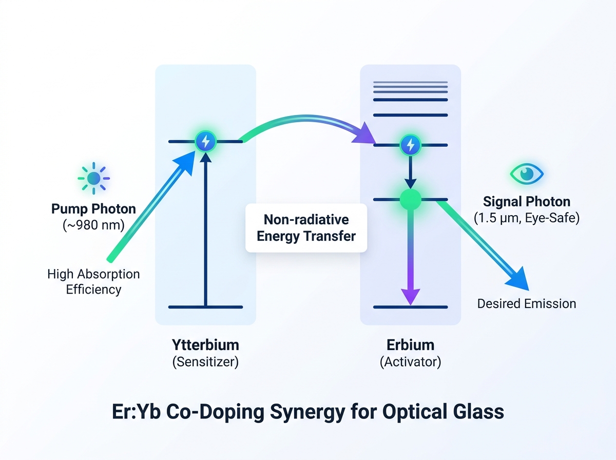 Ytterbium oxide and erbium oxide powders for optical glass